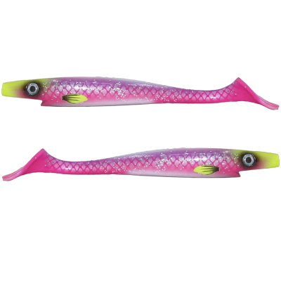 Силиконовая приманка Strike Pro Pig Shad Jr, 200 мм, 50 гр, цвет: Lollipop (уп./2шт.) (SP-172C#GF14)