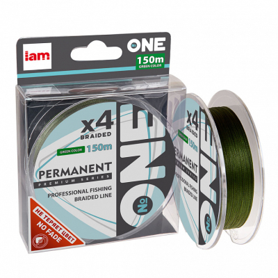 Плетеная леска IAM №One Permanent Х4-150 Green d0.12