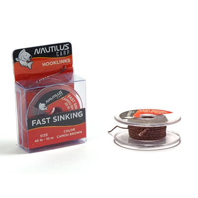 Поводковый материал Nautilus Fast Sinking 45lb 10м Camou Brown