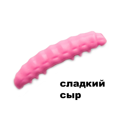 Силиконовая приманка Crazy Fish MF H-Worm Inline 1.1" 20 шт (2*10) 63-28-53-9 сладкий сыр цв. white pink (бело-розовый)