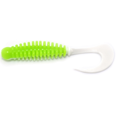 Силиконовая приманка Boroda Baits Phantom 110 mm ШАРТРЕЗ/БЕЛЫЙ (Chartreuse/White)