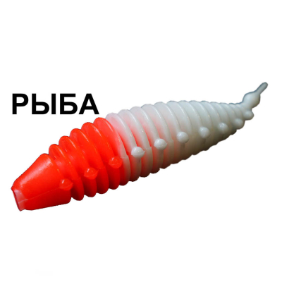 Мягкая приманка Boroda Baits Ayra Magnum цв. Красный/Белый, аттр. "Рыба", 5 шт./уп.
