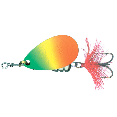 Блесна Kuusamo Kuf-Lippa 5гр. (с опереньем) цвет FR/FYe/GR