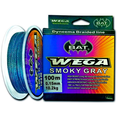 Леска плетеная BAT Wega Smoky Gray 100 м. 0,21 мм.
