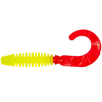 Силиконовая приманка Helios Din 3,11"/7,9см Acid lemon & Red 6шт. (HS-33-029)