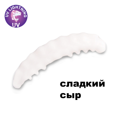 Силиконовая приманка Crazy Fish MF H-Worm Inline 1.1" 20 шт (2*10) 63-28-59-9-EF сладкий сыр цв. white (белый)