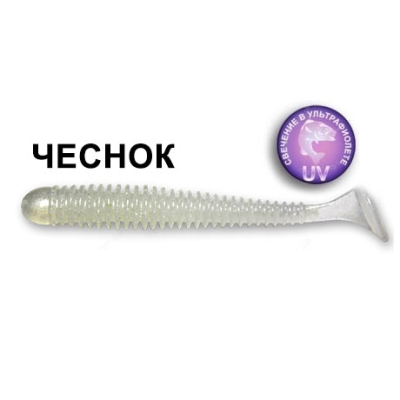 Силиконовая приманка Crazy Fish Vibro Worm 3-5-5-5 чеснок цв. pearl (перламутр)