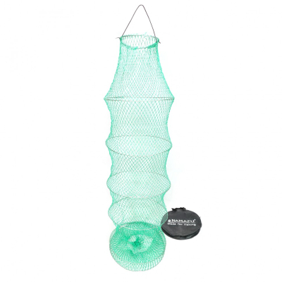 Садок Namazu круглый (восьмерка), усиленный трос 1х19, 7 колец, 18 нитей, L-186 см, цв. зеленый (N-FT-C34)