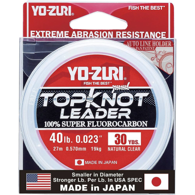 Флюорокарбон Yo-Zuri Topknot Leader Fluorocarbon 100% 27м Natural Clear (0,370мм) 20lbs