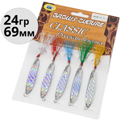 Приманка Grows Culture KACTMACTEP 6018A 24g цв. # silver 5шт/уп