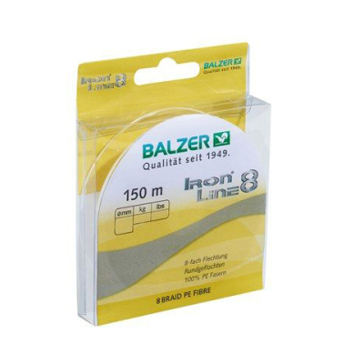Шнур плетенный Balzer Iron Line 8x Yellow 150м 0,21 мм 15,4 кг (12661 021)