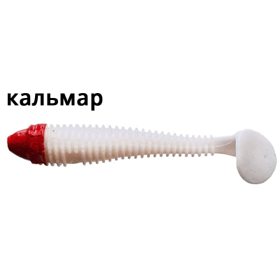 Силиконовая приманка Crazy Fish Vibro Fat 5.8" 74-145-59RH-6 кальмар цв. white (красная голова/белый)