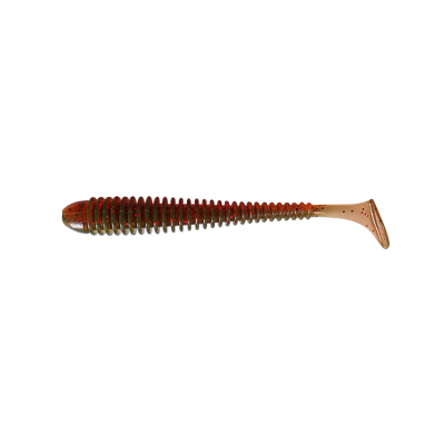 Силиконовая приманка Pike Hunter Ribbed Worm 89 цвет Motor Oil Red Flake (UV)