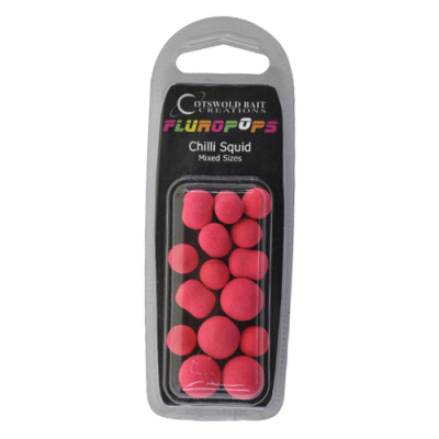 Бойлы плавающие Cotswold Baits Fluoropops Chilli Squid Pink Mixed Blister BP0063 (кальмар с перцем)