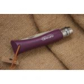 Нож Opinel №7 Trekking, нержавеющая сталь, кожаный темляк, фиолетовый