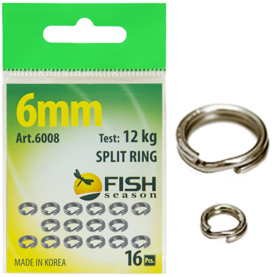 Кольцо заводное Fish Season Split Ring, ф 12 мм ( 30 кг), (упак. 8 шт)