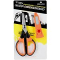 Ножницы для плетёнки Mikado Territory Braid Blades With Sharperer в чехле с точилкой, чёрно-оранж. (AMC-005)