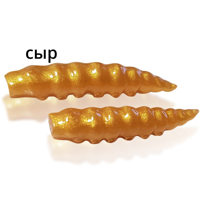 Мягкая приманка MF_pro Личинка 3.5 см - 10шт. золотой сыр