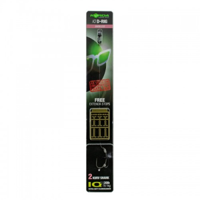 Поводок готовый Korda IQ D Rig Barbless 20lb Kurv Shank №2 безбородый KCR071