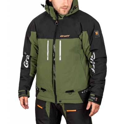 Костюм-поплавок рыболовный зимний Graff 215-О-В-7/1 ( до -15, оливковый) р-р XL/176-182