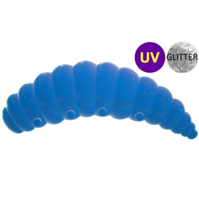 Силиконовая приманка Zombie Dura Plus (Дура+) цвет Голубой (Blue) UV, блёстка (glitter), floating