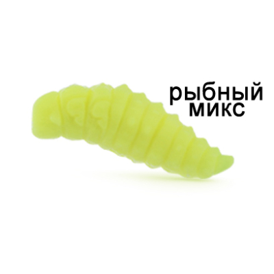 Силиконовая приманка Ojas Oks SW22, Сhartreuse (fluo), 18шт/банка, аромат Рыбный микс