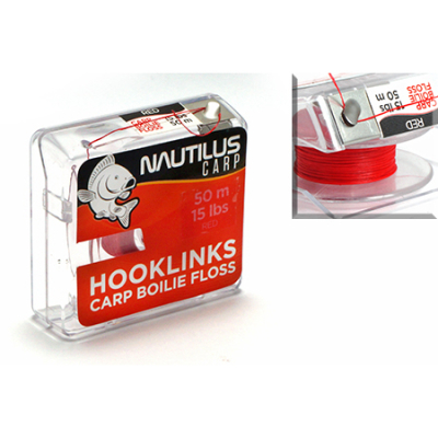 Поводковый материал Nautilus Carp Boilie Floss 15lb 50м Red*