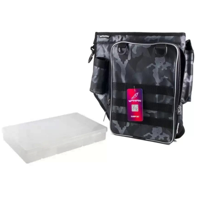 Сумка рыболовная поясная "Yaman" Fishing Belt Bag Light, 44х35х6 см, цв.сер.камуфляж + 1 кор. LUNO 2