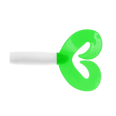 Силиконовая приманка Helios Credo Double Tail 2,95"/7,5 см White & Green 7шт. (HS-12-016)