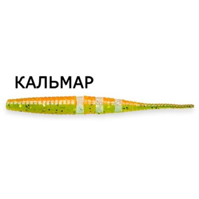 Силиконовая приманка Crazy Fish Polaris 4" 38-100-5D-6 кальмар цв. orange-chart (оранж-шартрес)