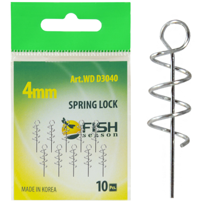 Спираль с направляющей для фиксации приманки Fish Season (ухо ф3 мм) Средняя/4 мм. (уп. 10 шт.)