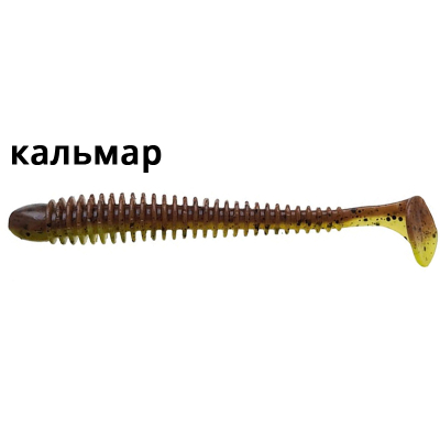Силиконовая приманка Crazy Fish Vibro Worm 4'' 75-100-4d-6 кальмар цв. chart swamp (шартрес болото)