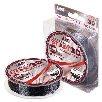 Леска Akkoi Start 3d 100m Grey 0.16mm ( 4.5kg)