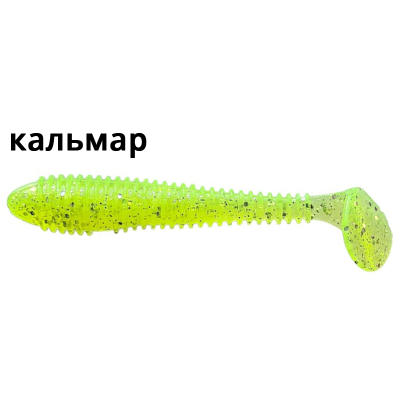 Силиконовая приманка Crazy Fish Vibro Fat 3.2" 73-80-54-6 кальмар цв. green acid (зеленая кислота)