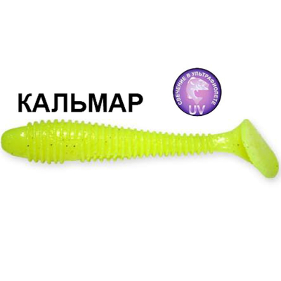Силиконовая приманка Crazy Fish Vibro Fat 4" 14-100-6-6 кальмар цв. chartreuse (шартрез)