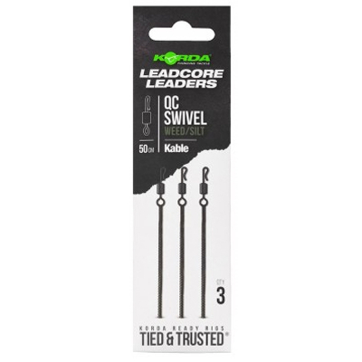 Монтаж готовый Korda Kable Leadcore Leader QC Swivel Weed 50см (KLL010)