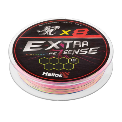 Шнур плетеный Helios Extrasense X8 PE Multicolor 150m 1/16LB 0.17mm-Д