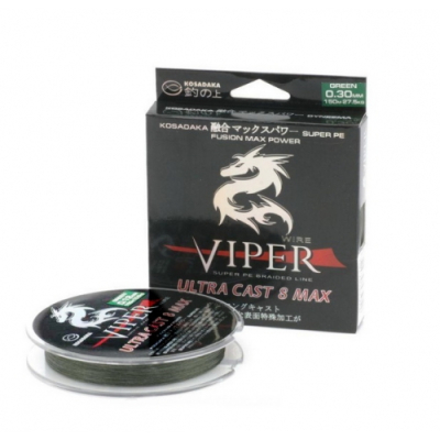 Леска плетен. Kosadaka Viper Ultracast 8 MAX 150м зел. 0,10мм, 7,85кг BVIP8M150-010DGN