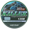 Леска плетёная Mifine Killer X8 PE 135m 50004-35