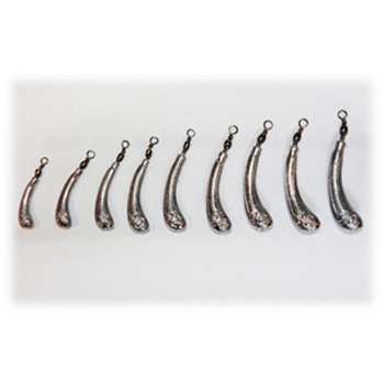 Грузило Банан с вертлюгом для отводного поводка 40гр (5 шт)