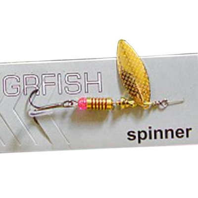 Блесна вращающаяся Grfish Long Spinner #4  17g, золото