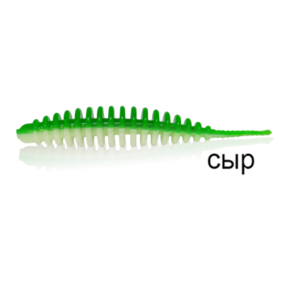 Силиконовая приманка MF_pro Ribs swim 2" - 4,5см. Green/whitе Сыр