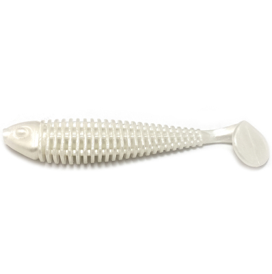 Силиконовая приманка Boroda Baits Shemaya 85 mm "БЕЛАЯ СМЕРТЬ" ПЕРЛАМУТР ("White Death" pearl)