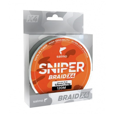 Леска плетеная Salmo Sniper Braid Blue 120m 0.16mm