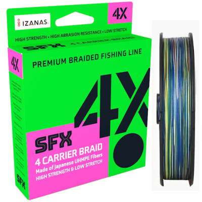 Леска плетеная Sufix SFX 4X 300м разноцветная 0.235 мм 13.6 кг PE 2