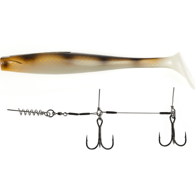 Силиконовая приманка Lucky John 3D BBS Series Giant Kubira Swim Shad 10,3in (26,00)/PG28 1шт.+Stinger XL
