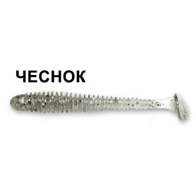Силиконовая приманка Crazy Fish Vibro Worm 3-5-7-5 чеснок цв. ghost цв. ghost (призрак)