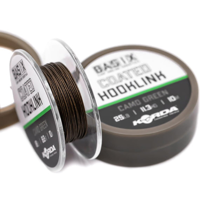Поводковый материал Korda Basix Braided Hooklink 25lb 10м Camo green (KBX013)