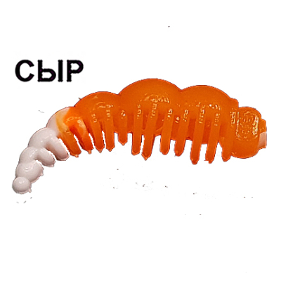 Силиконовая приманка Boroda Baits Larva Double Color цв. Красный/Белый,  аттр. Сыр.