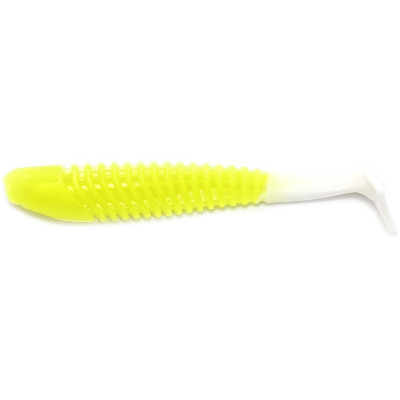 Силиконовая приманка Boroda Baits Yakudza 85 mm ЛИМОН/БЕЛЫЙ (Lemon/White)